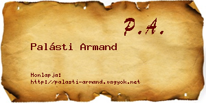 Palásti Armand névjegykártya